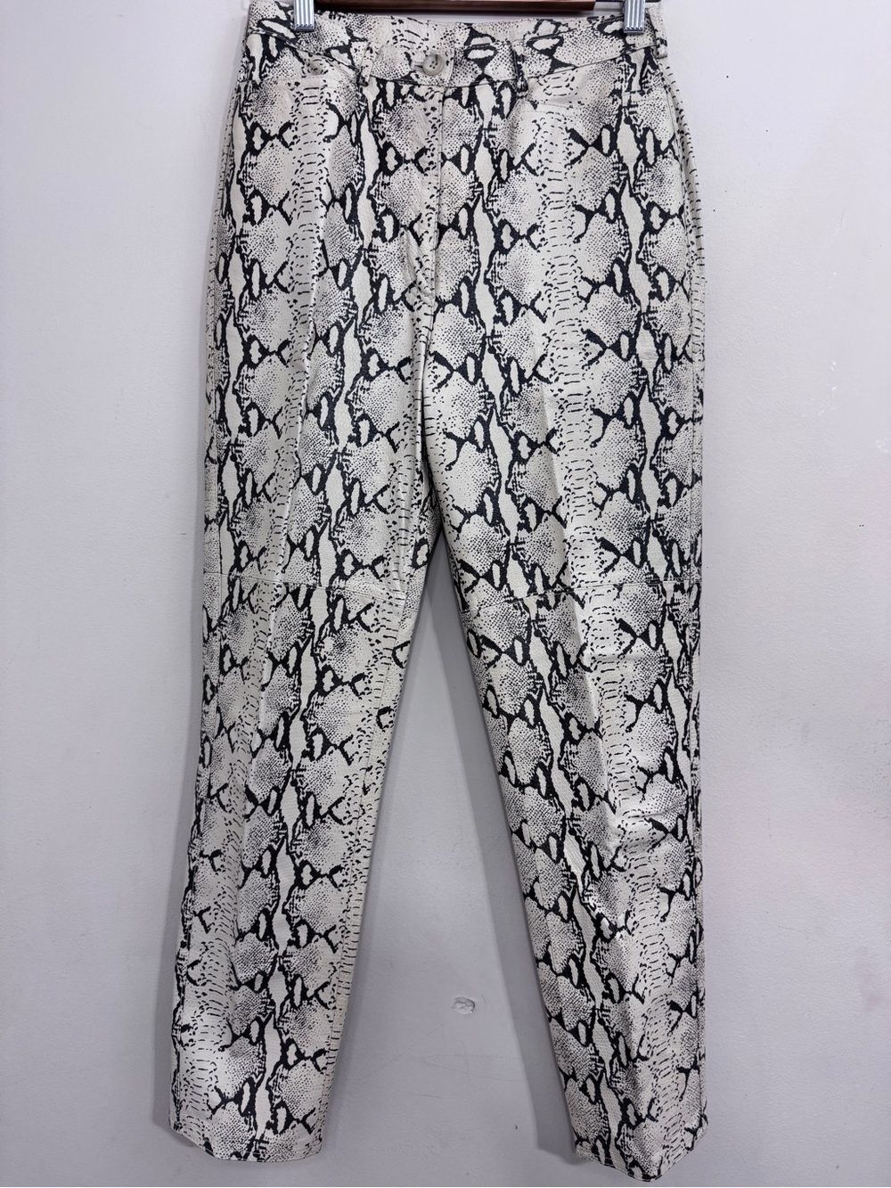 Emanuel Ungaro Black and White Snakeskin Print Pants